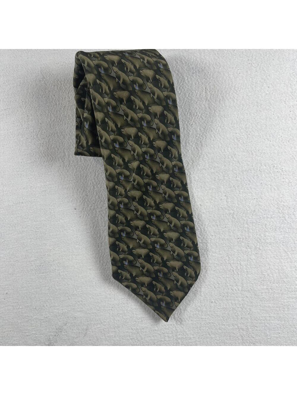 100% silk neck tie The Nature Conservancy Preservation Collection Manatee